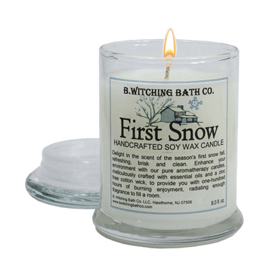 First Snow Soy Wax Apothecary Candles 8oz - 90+ Burn Hrs. - Yes Apparel