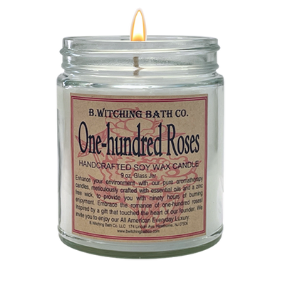 One-hundred Roses Soy Wax Candles 9oz - 90+ Burn Hrs. - Yes Apparel